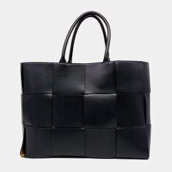 Bottega Veneta Black Leather Arco Large Tote Bag