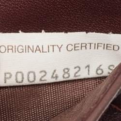 Pre Owned Bottega Veneta Dark Brown/Red Intrecciato Leather Zip Card Case