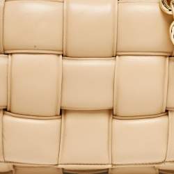 Bottega Veneta Beige Padded Leather Chain Cassette Shoulder Bag