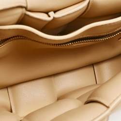 Bottega Veneta Beige Padded Leather Chain Cassette Shoulder Bag