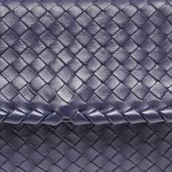 Bottega Veneta Navy Blue Intrecciato Leather Small Olimpia Shoulder Bag