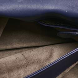 Bottega Veneta Navy Blue Intrecciato Leather Small Olimpia Shoulder Bag