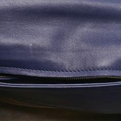 Bottega Veneta Navy Blue Intrecciato Leather Small Olimpia Shoulder Bag