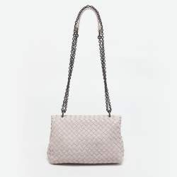 Bottega Veneta Light Lilac Intrecciato Leather Small Olimpia Shoulder Bag
