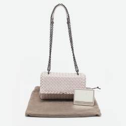 Bottega Veneta Light Lilac Intrecciato Leather Small Olimpia Shoulder Bag