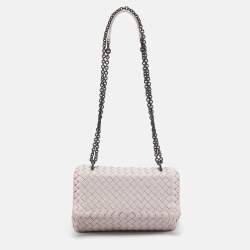 Bottega Veneta Light Lilac Intrecciato Leather Small Olimpia Shoulder Bag