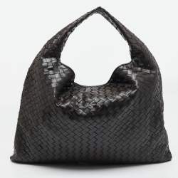 Pre Owned Bottega Veneta Dark Brown Leather Large Hop Shoulder Bag