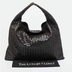 Pre Owned Bottega Veneta Dark Brown Leather Large Hop Shoulder Bag