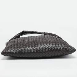Pre Owned Bottega Veneta Dark Brown Leather Large Hop Shoulder Bag