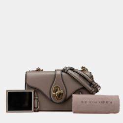 Bottega Veneta Brown French Calf City Knot Shoulder Bag