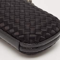 مملوكة مسبقًا Bottega Veneta Black Intrecciato Satin and Ayers Stretch Knot Clutch