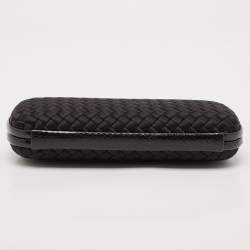 مملوكة مسبقًا Bottega Veneta Black Intrecciato Satin and Ayers Stretch Knot Clutch