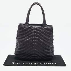 مملوكة مسبقًا Bottega Veneta Purple Intrecciato Leather Maggiore Tote