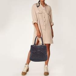 مملوكة مسبقًا Bottega Veneta Purple Intrecciato Leather Maggiore Tote