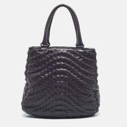 مملوكة مسبقًا Bottega Veneta Purple Intrecciato Leather Maggiore Tote