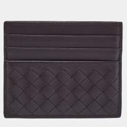Bottega Veneta Brown Intrecciato Leather Card Holder