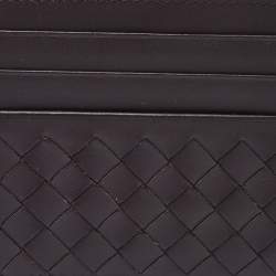 Bottega Veneta Brown Intrecciato Leather Card Holder