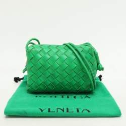 Bottega Veneta Green Intrecciato Leather Mini Loop Shoulder Bag