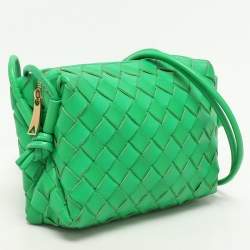 Bottega Veneta Green Intrecciato Leather Mini Loop Shoulder Bag