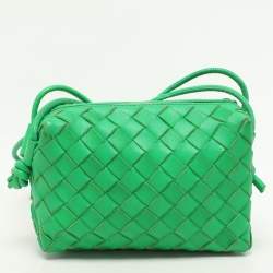 Bottega Veneta Green Intrecciato Leather Mini Loop Shoulder Bag
