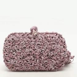 Bottega Veneta Purple Satin and Suede Limited Edition 01/50 Knot Clutch