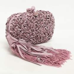 Bottega Veneta Purple Satin and Suede Limited Edition 01/50 Knot Clutch