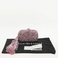 Bottega Veneta Purple Satin and Suede Limited Edition 01/50 Knot Clutch
