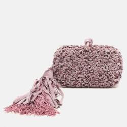 Bottega Veneta Purple Satin and Suede Limited Edition 01/50 Knot Clutch