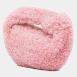 Bottega Veneta Pink Mini Shearling Jodie Bag