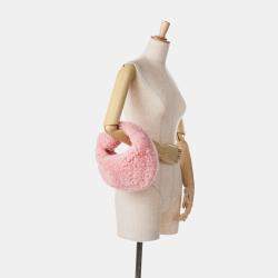Bottega Veneta Pink Mini Shearling Jodie Bag