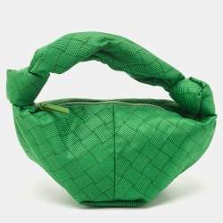 Bottega Veneta Green Jacquard Mini Double Knot Hobo