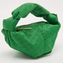 Bottega Veneta Green Jacquard Mini Double Knot Hobo