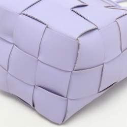 Pre Owned Bottega Veneta Purple Intrecciato Leather Cassette Bucket Bag