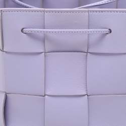 Pre Owned Bottega Veneta Purple Intrecciato Leather Cassette Bucket Bag