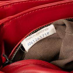 Bottega Veneta Red Mini Nappa Intrecciato Roma Satchel