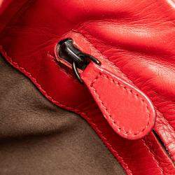 Bottega Veneta Red Mini Nappa Intrecciato Roma Satchel