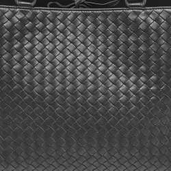 Pre Owned Bottega Veneta Black Intrecciato Leather Milano Tote