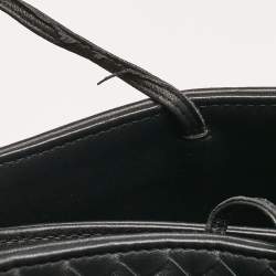 Pre Owned Bottega Veneta Black Intrecciato Leather Milano Tote