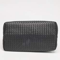 Pre Owned Bottega Veneta Black Intrecciato Leather Milano Tote