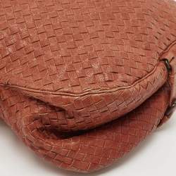 مملوكة مسبقًا Bottega Veneta Rust Brown Intrecciato Leather Belly 76 Hobo