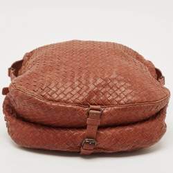 مملوكة مسبقًا Bottega Veneta Rust Brown Intrecciato Leather Belly 76 Hobo