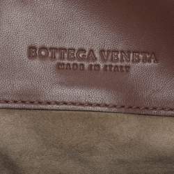 Bottega Veneta Brown Intrecciato Karung Leather Clutch