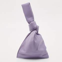 Bottega Veneta Purple Leather BV Twist Clutch Bag