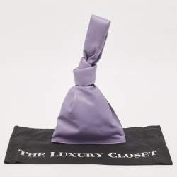 Bottega Veneta Purple Leather BV Twist Clutch Bag