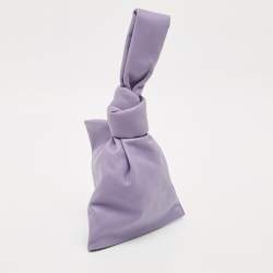Bottega Veneta Purple Leather BV Twist Clutch Bag