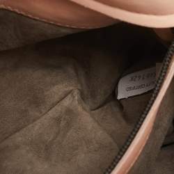 Pre Owned Bottega Veneta Peach Intrecciato Leather Flap Crossbody Bag