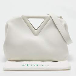 Bottega Veneta  White Leather Medium Point Shoulder Bag