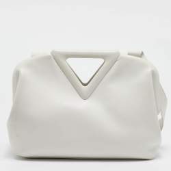 Bottega Veneta  White Leather Medium Point Shoulder Bag
