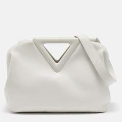 Bottega Veneta  White Leather Medium Point Shoulder Bag