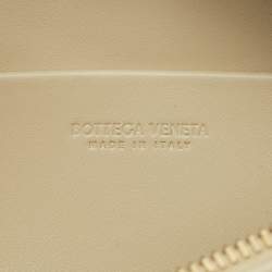 Pre Owned Bottega Veneta Sea Salt Intrecciato Leather Bang Bang Vanity Case Bag